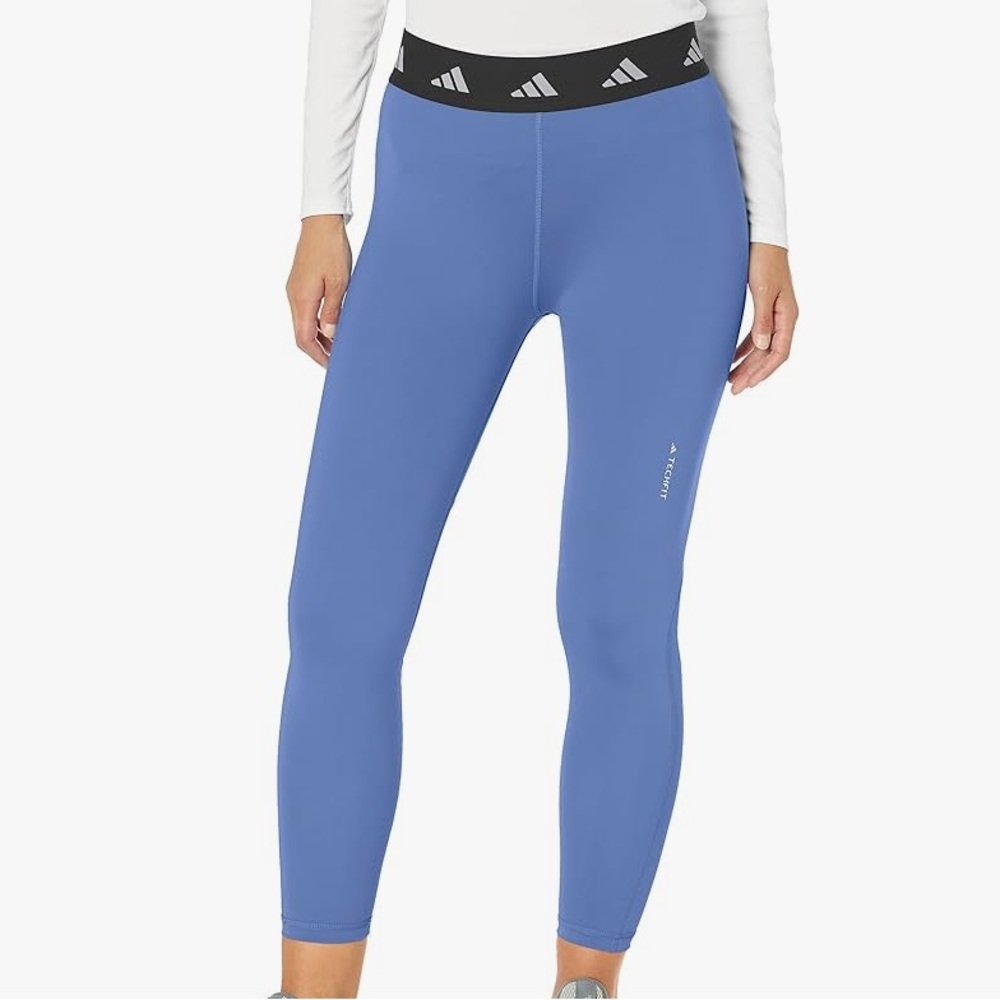 ADIDAS Women’s TechFit Training Tights 7/8 Length Blue Fusion/Carbon